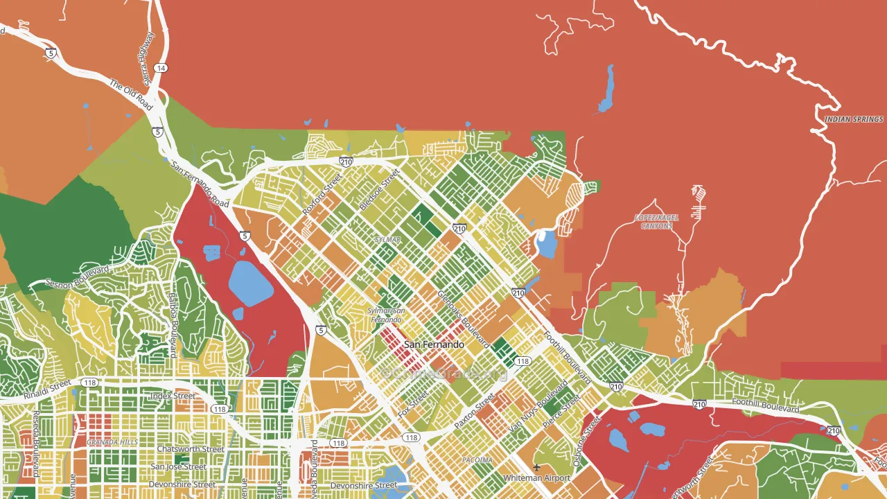 91342, CA Map of Theft Rates