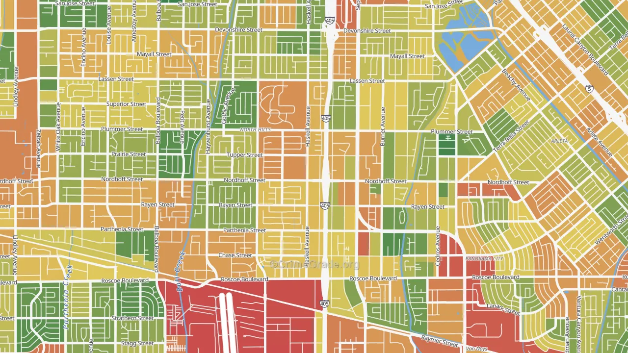 91343, CA Map of Theft Rates