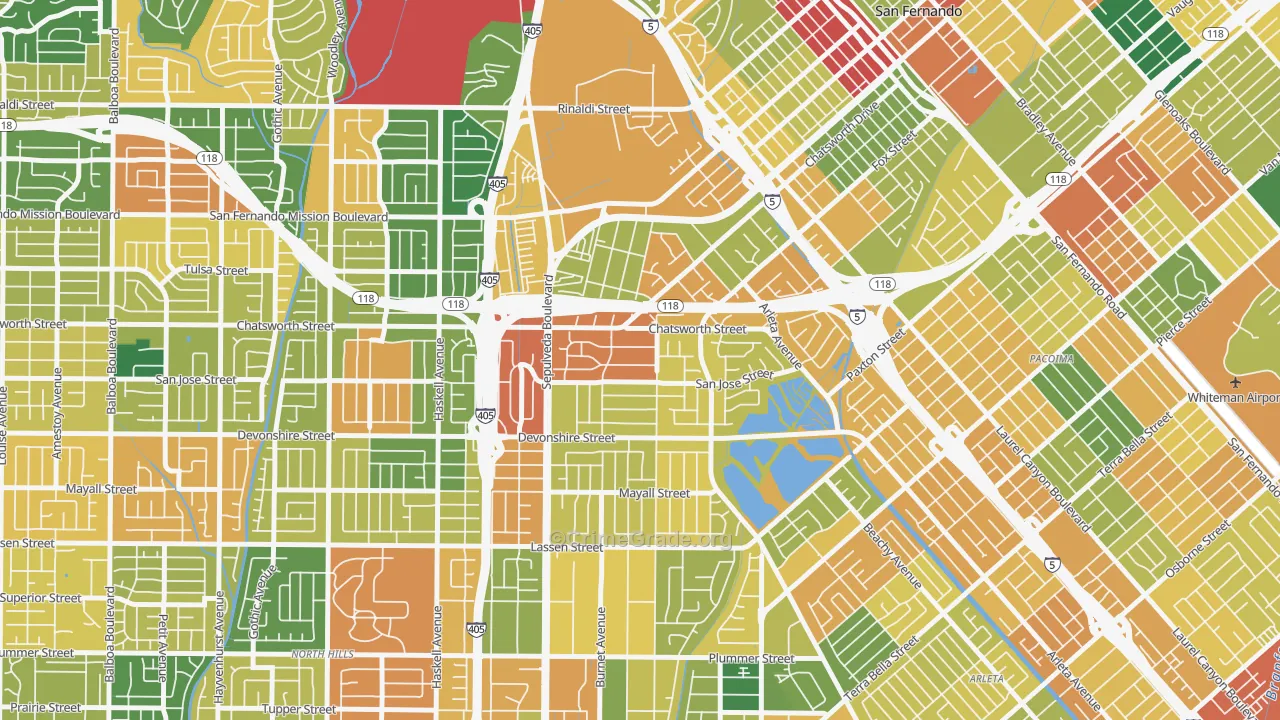 91345, CA Map of Theft Rates
