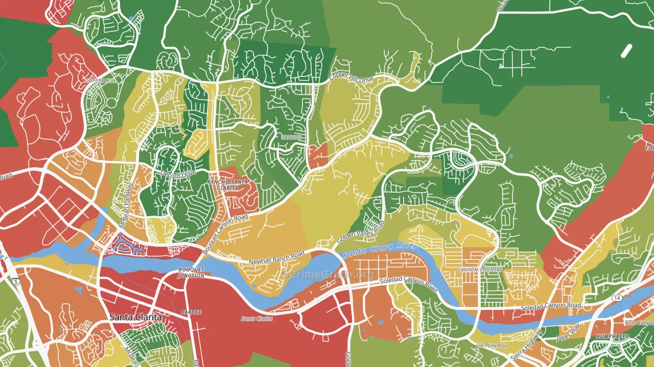 91350, CA Map of Theft Rates