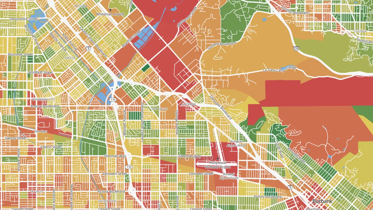 91352, CA Map of Theft Rates