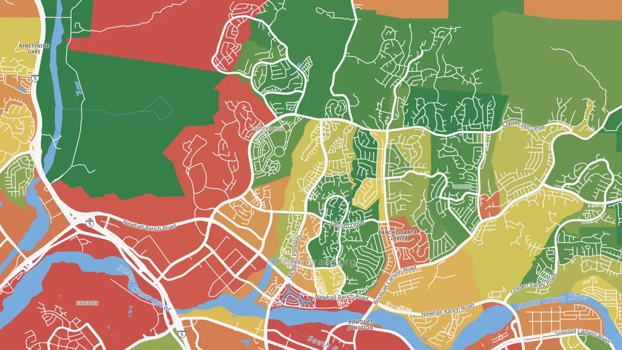 91354, CA Map of Theft Rates