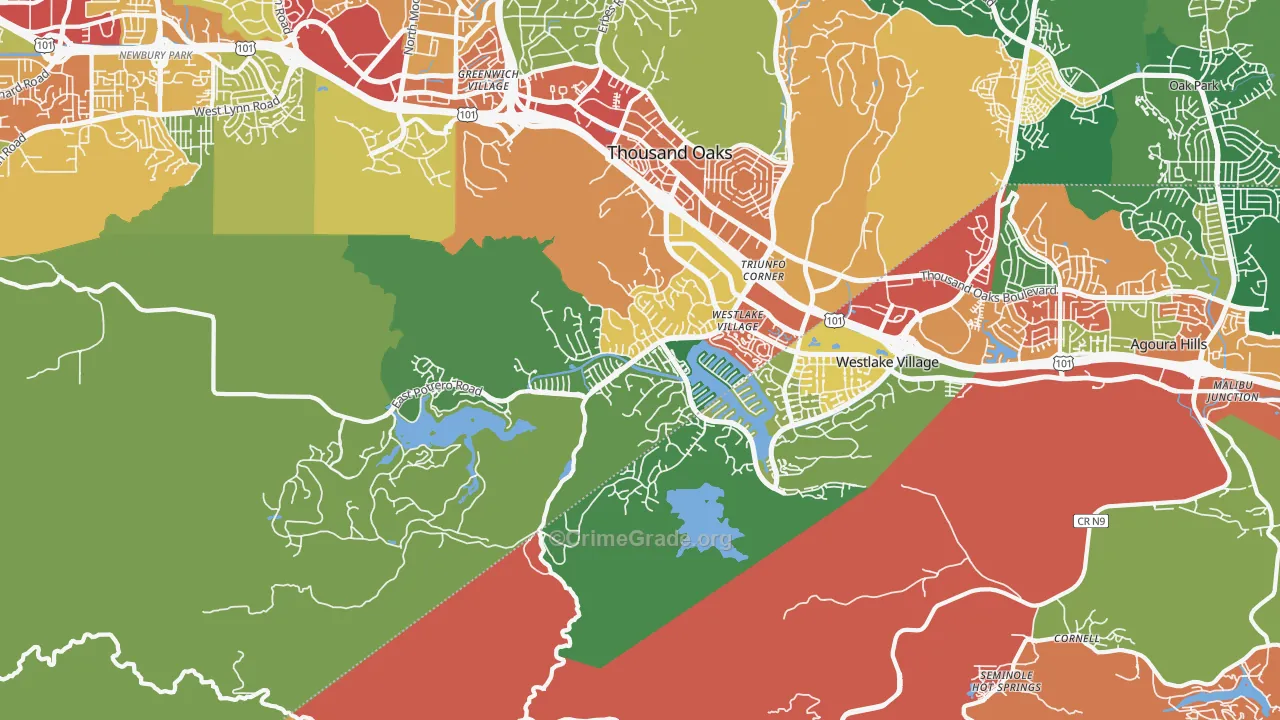 91361, CA Map of Theft Rates