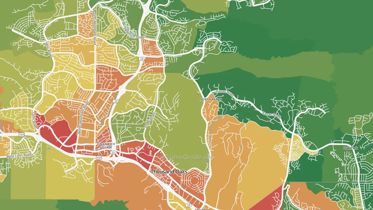 91362, CA Map of Theft Rates