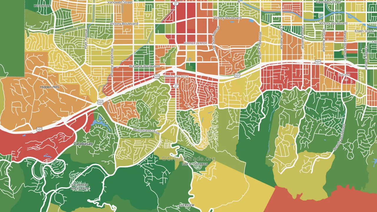 91364, CA Map of Theft Rates
