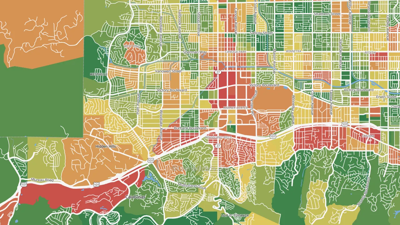 91367, CA Map of Theft Rates