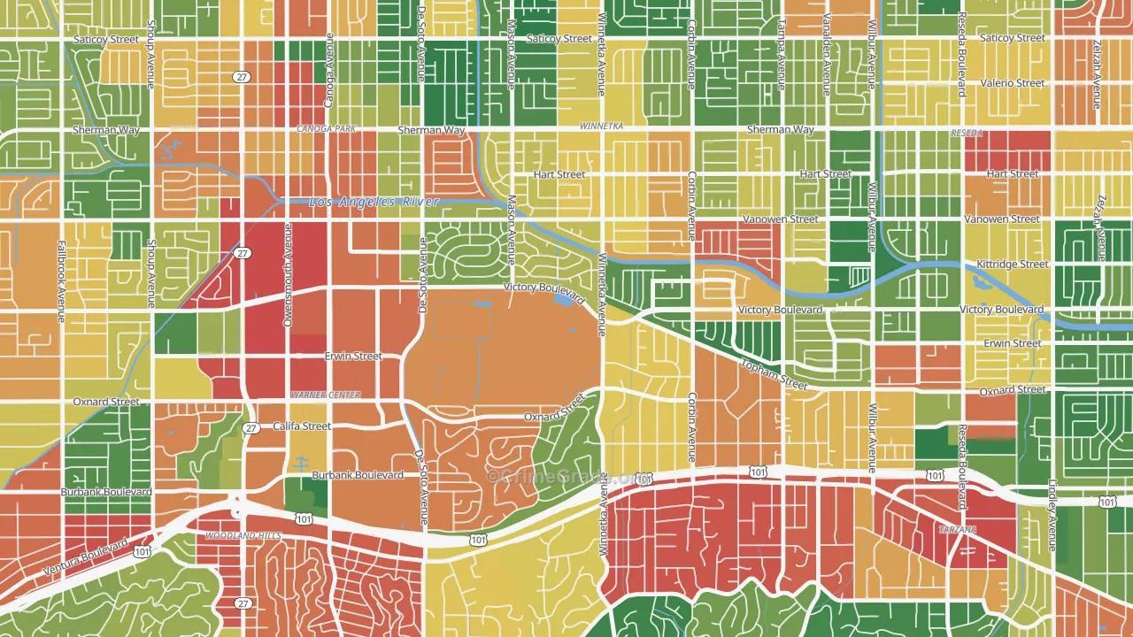 91371, CA Map of Theft Rates