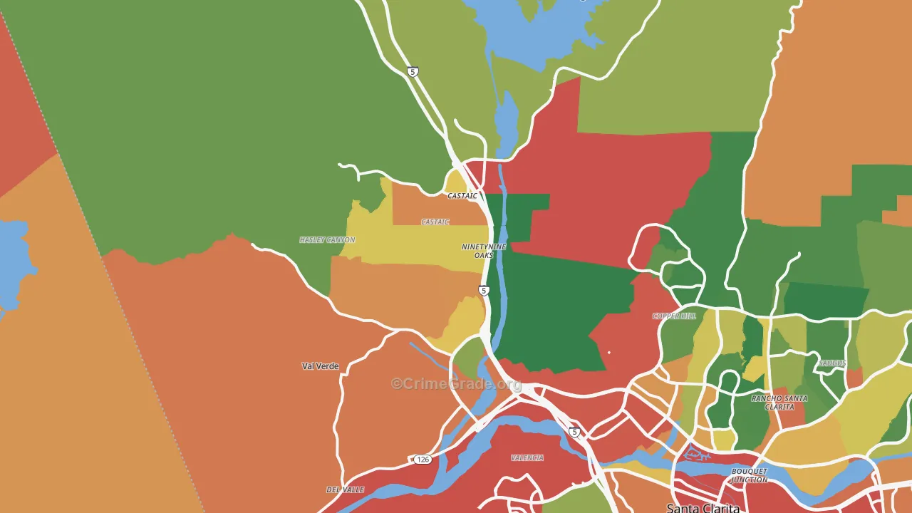 91384, CA Map of Theft Rates