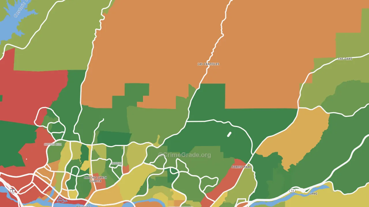 91390, CA Map of Theft Rates