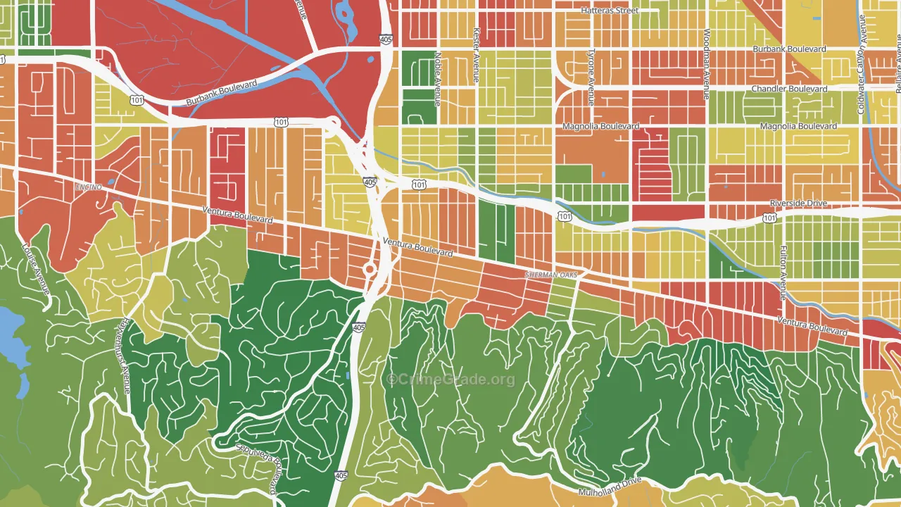 91403, CA Map of Theft Rates