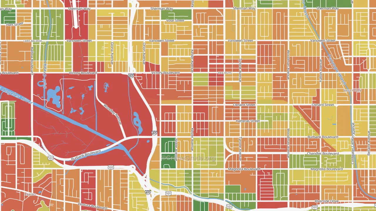 91411, CA Map of Theft Rates