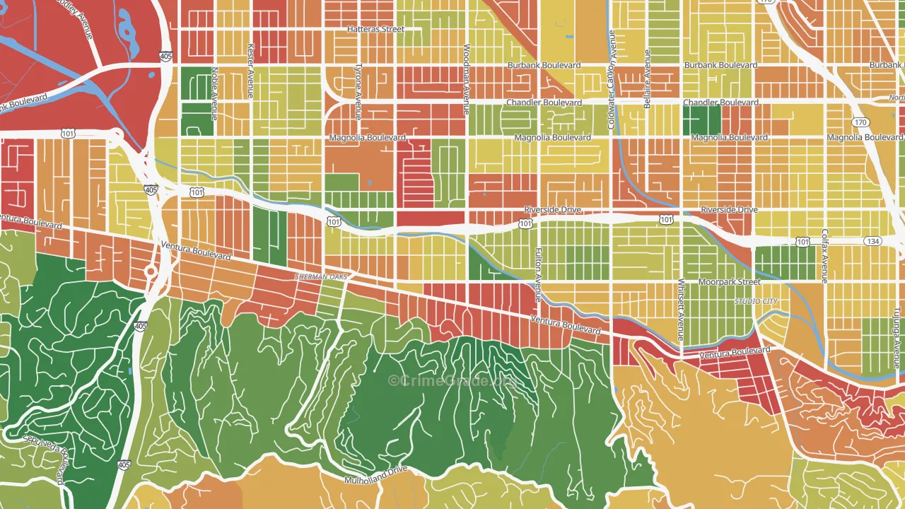 91423, CA Map of Theft Rates