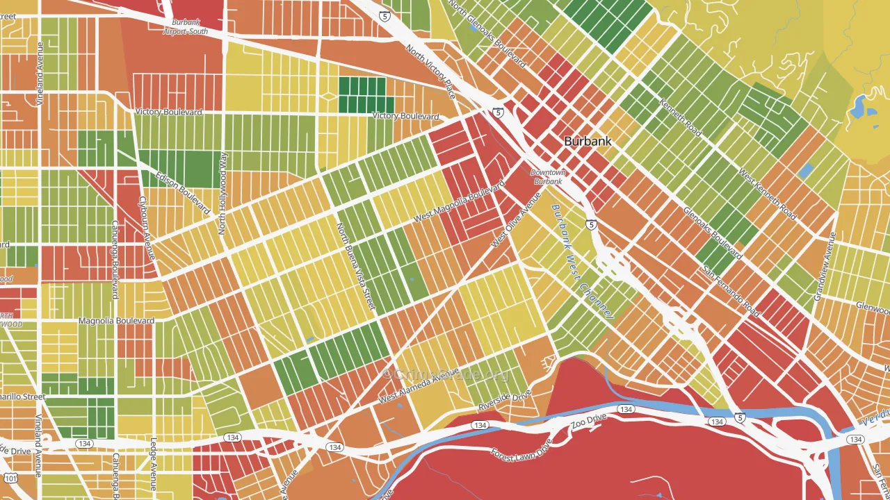 91506, CA Map of Theft Rates