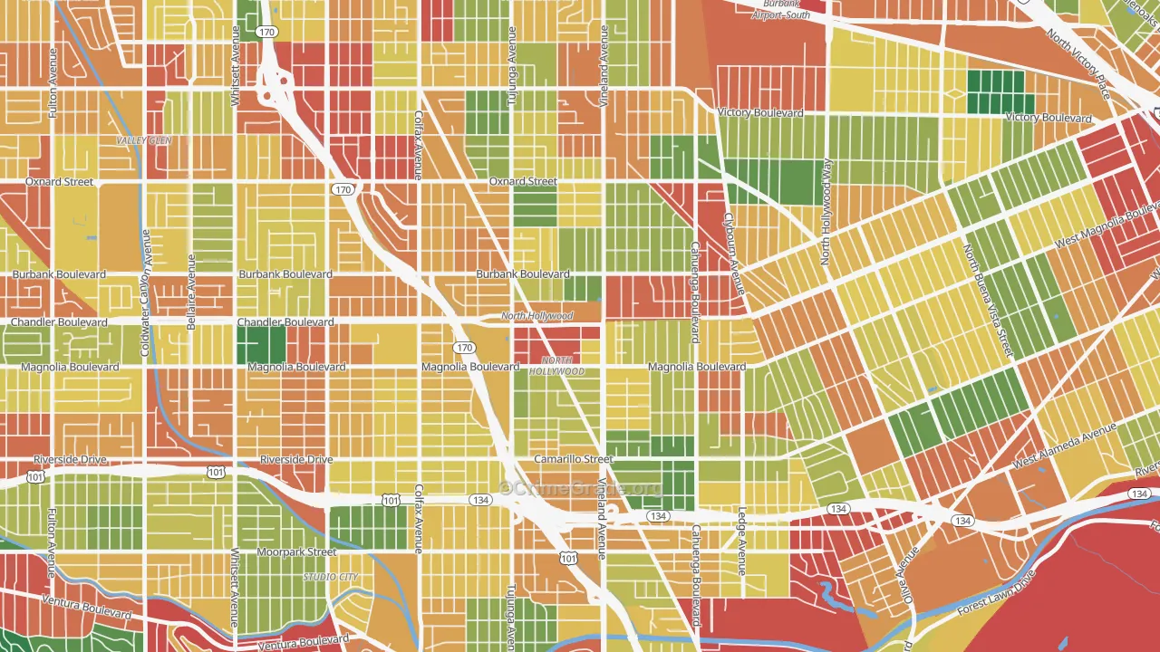 91601, CA Map of Theft Rates