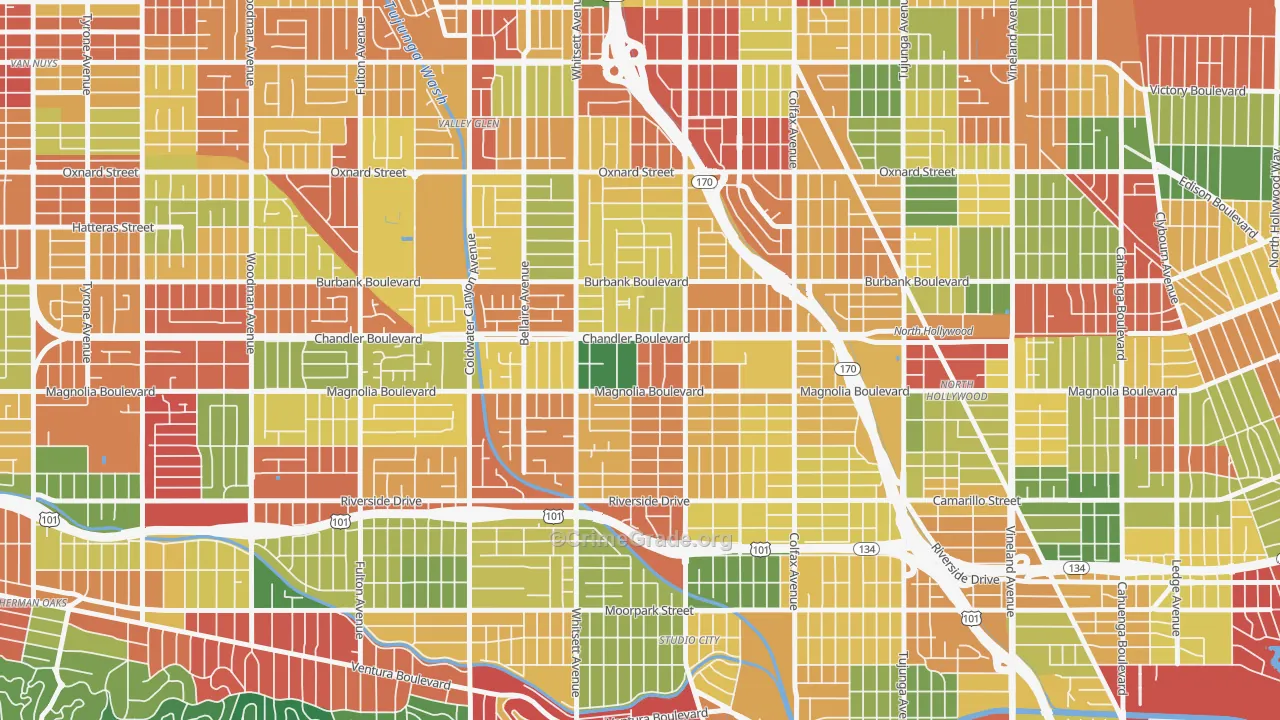 91607, CA Map of Theft Rates