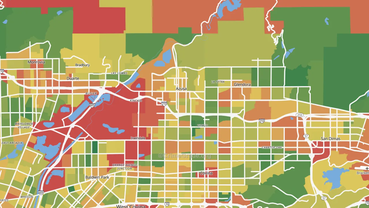 91702, CA Map of Theft Rates