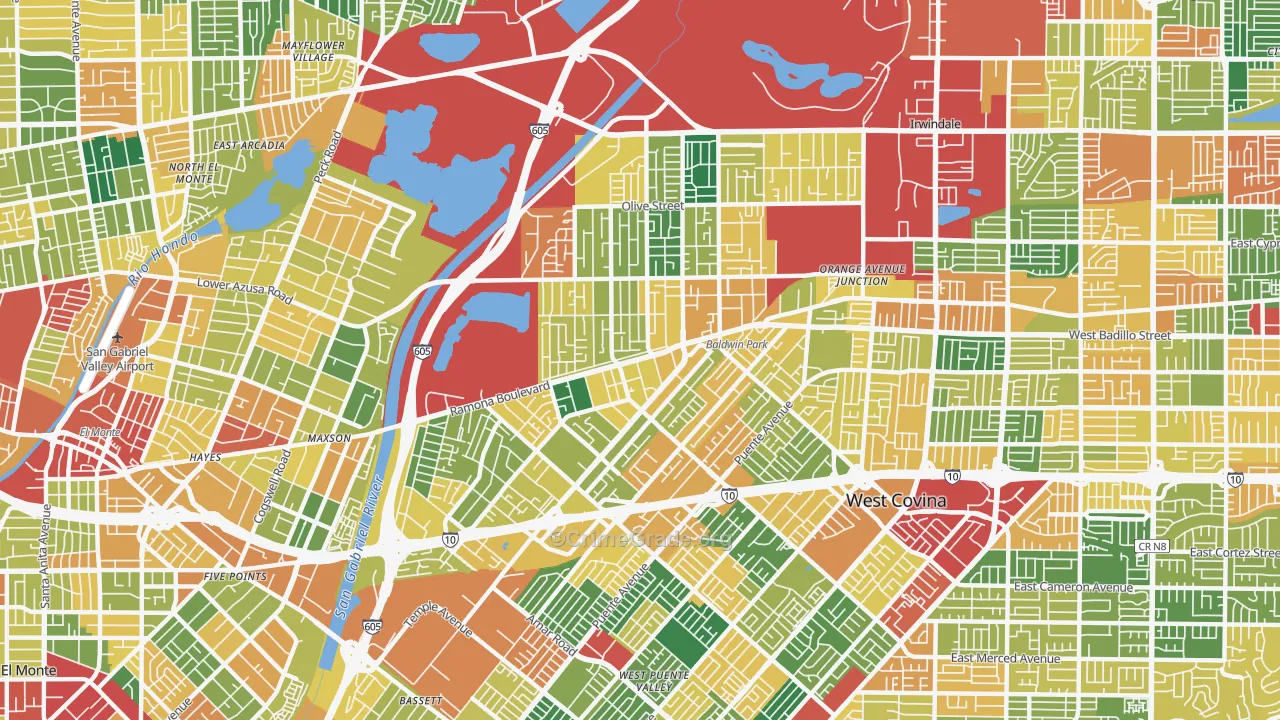 91706, CA Map of Theft Rates
