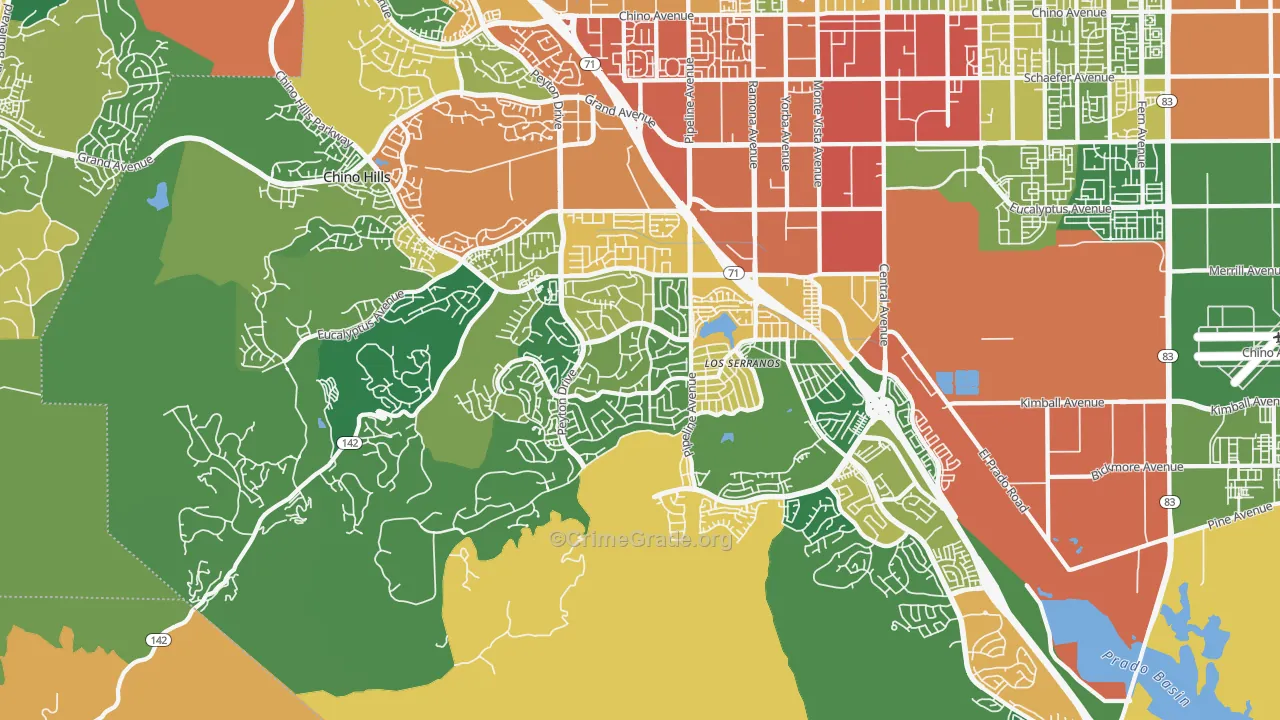 91709, CA Map of Theft Rates