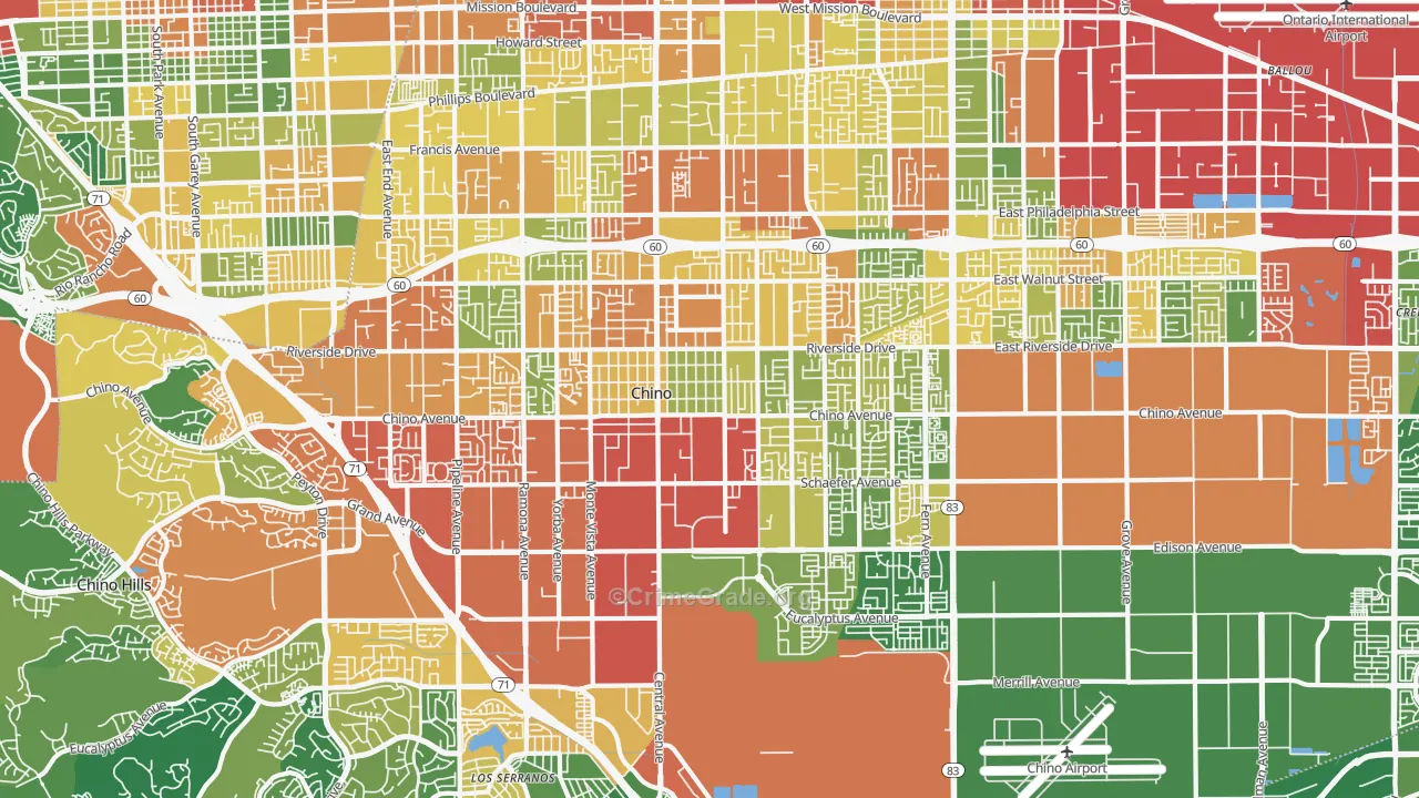 91710, CA Map of Theft Rates