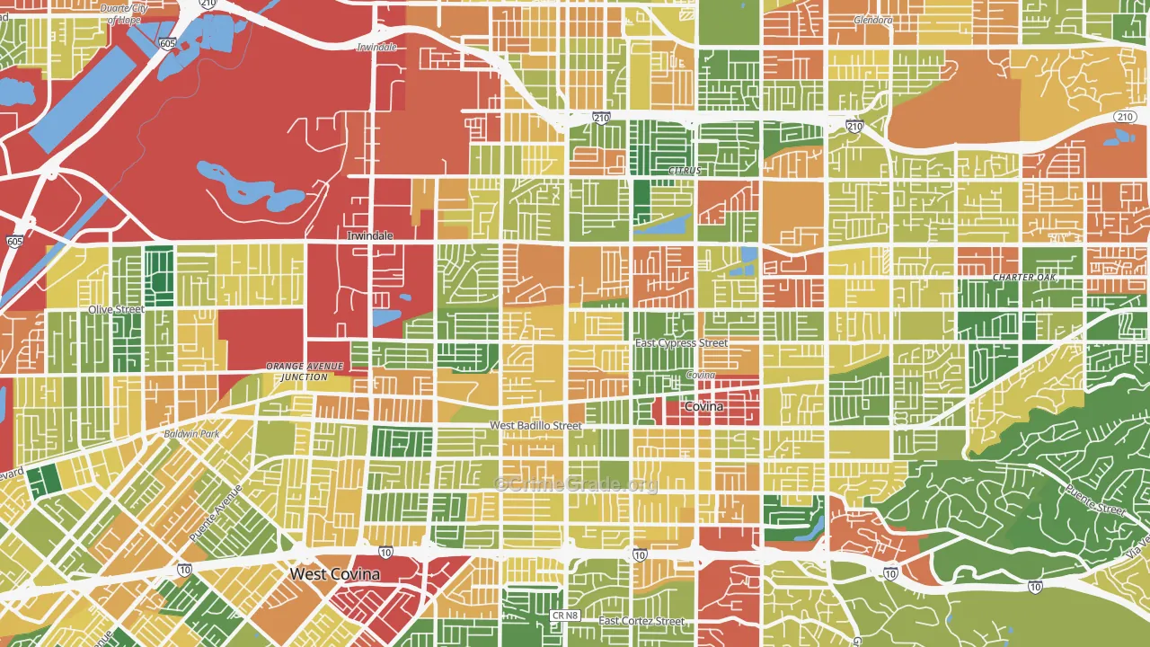91722, CA Map of Theft Rates