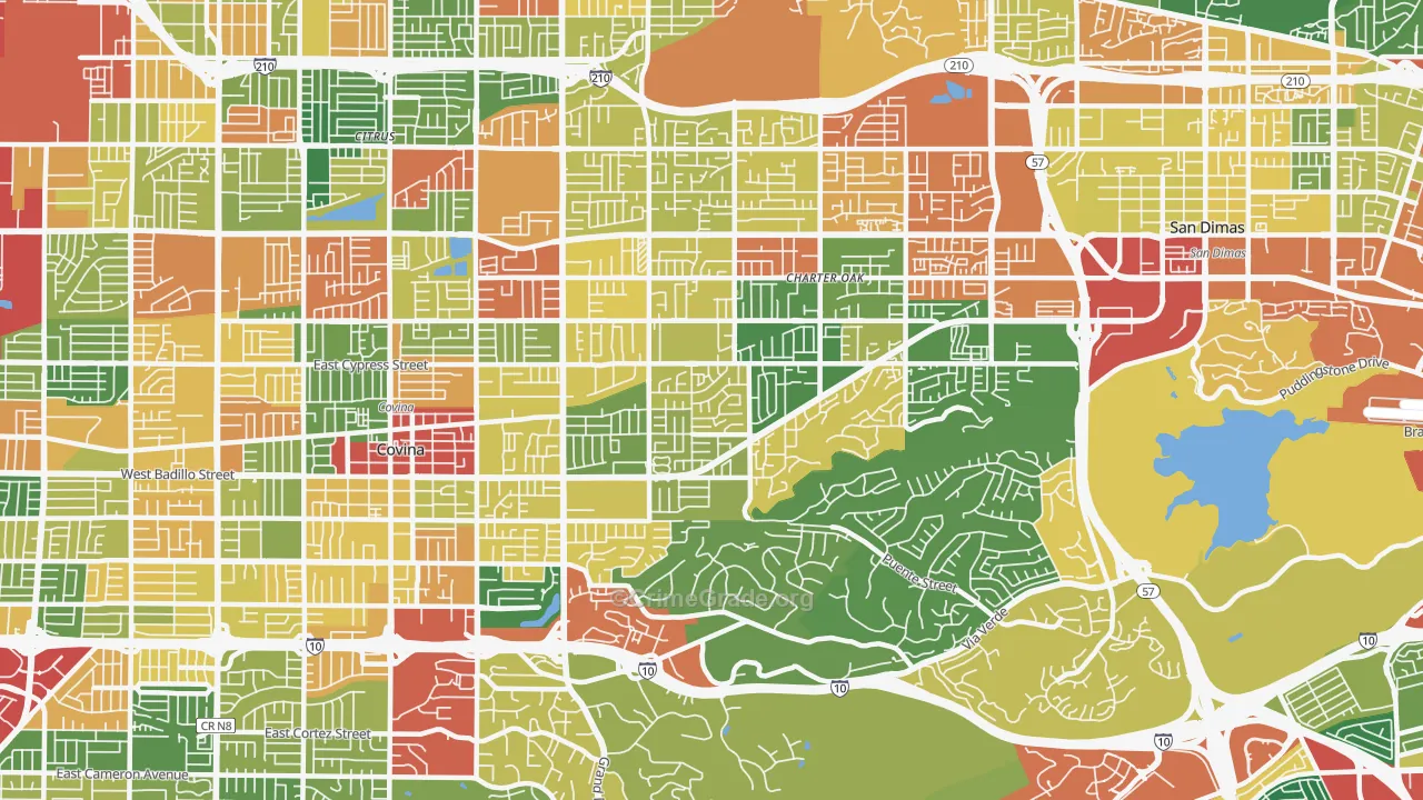 91724, CA Map of Theft Rates