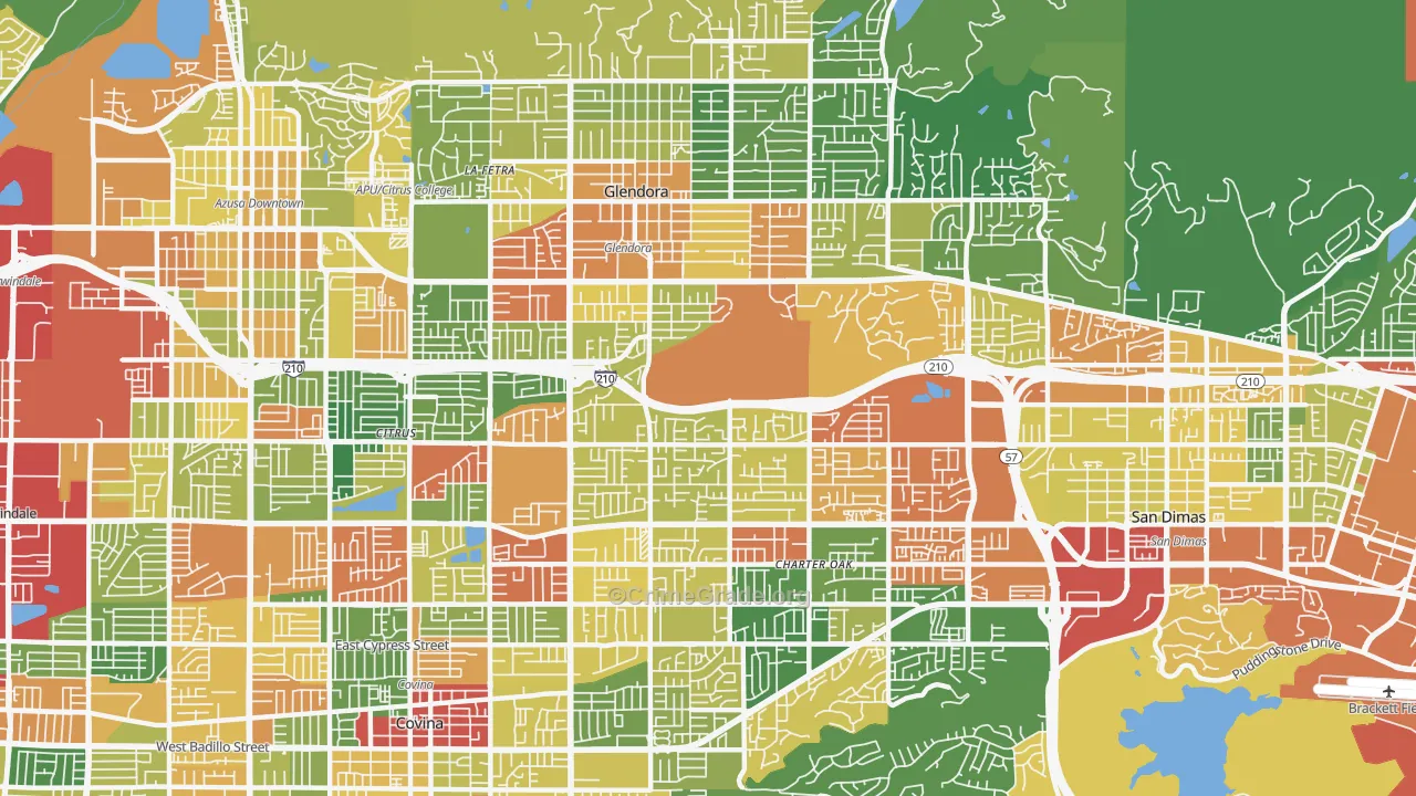 91740, CA Map of Theft Rates