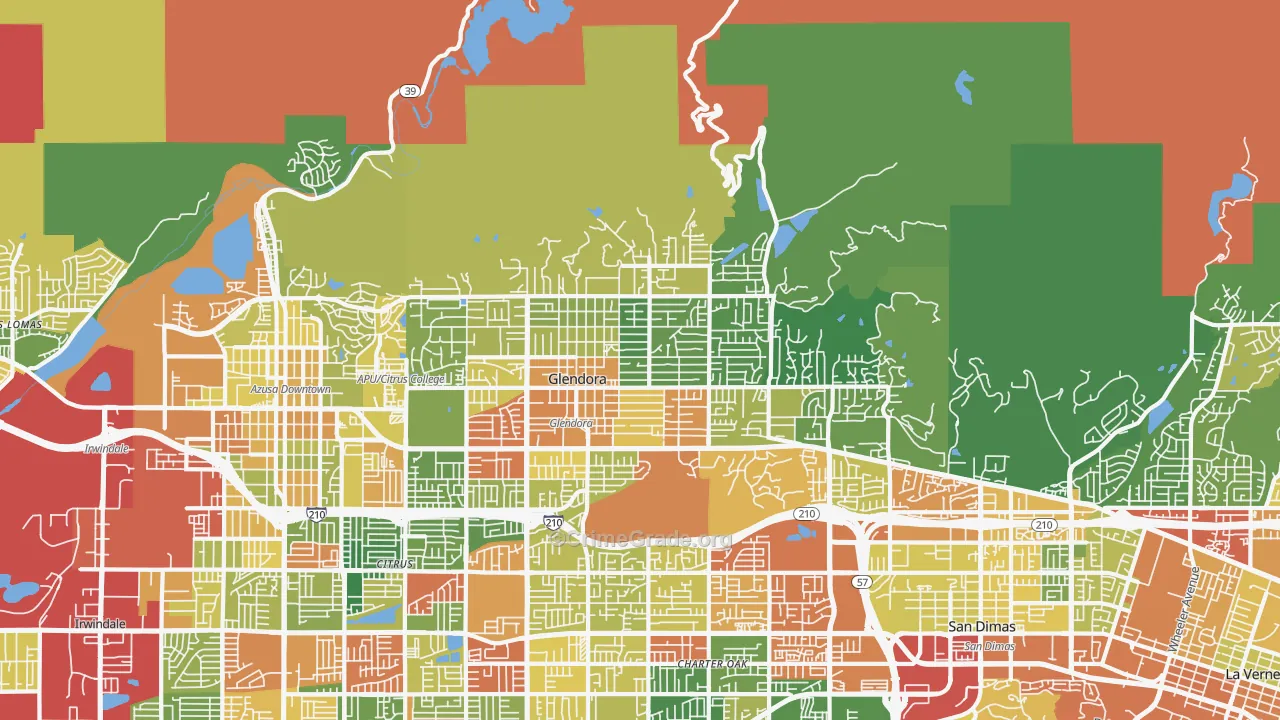 91741, CA Map of Theft Rates