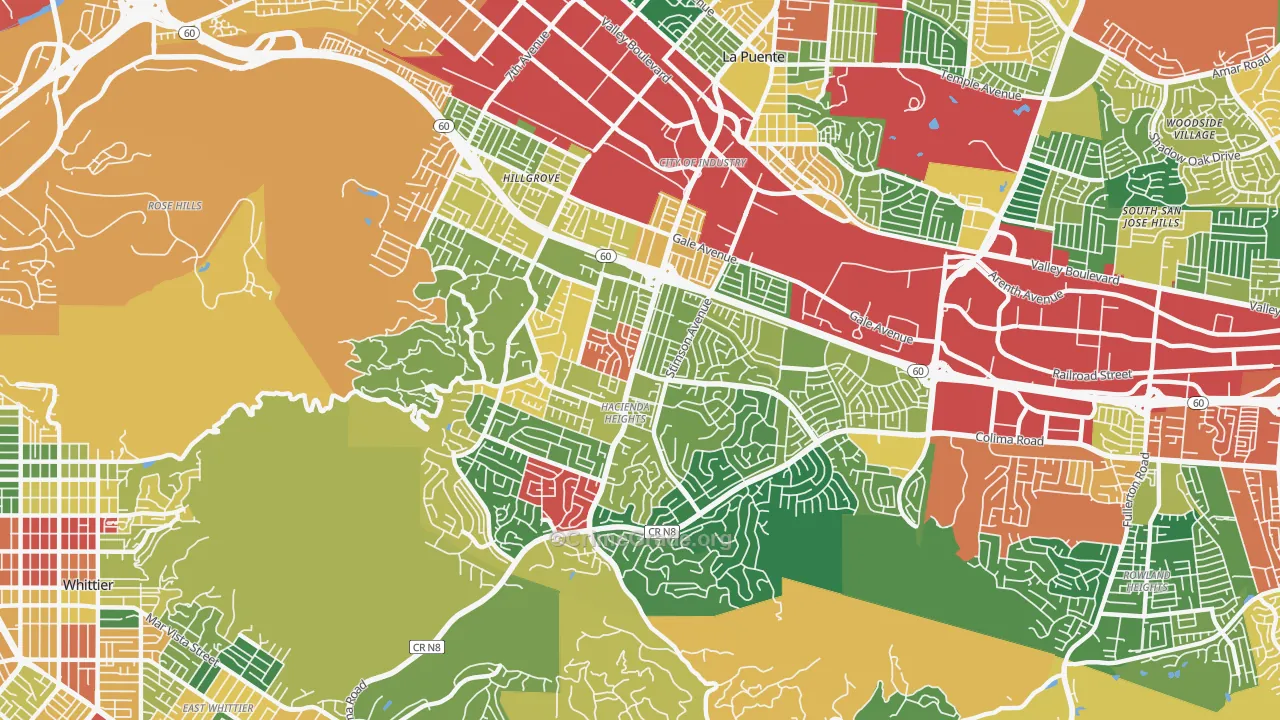 91745, CA Map of Theft Rates
