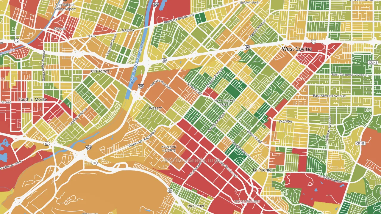 91746, CA Map of Theft Rates