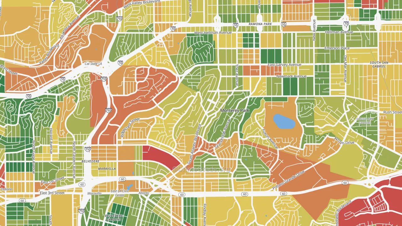 91754, CA Map of Theft Rates