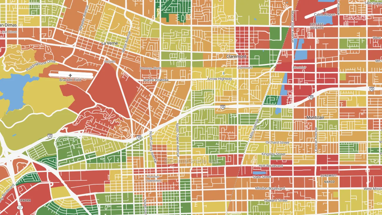 91767, CA Map of Theft Rates