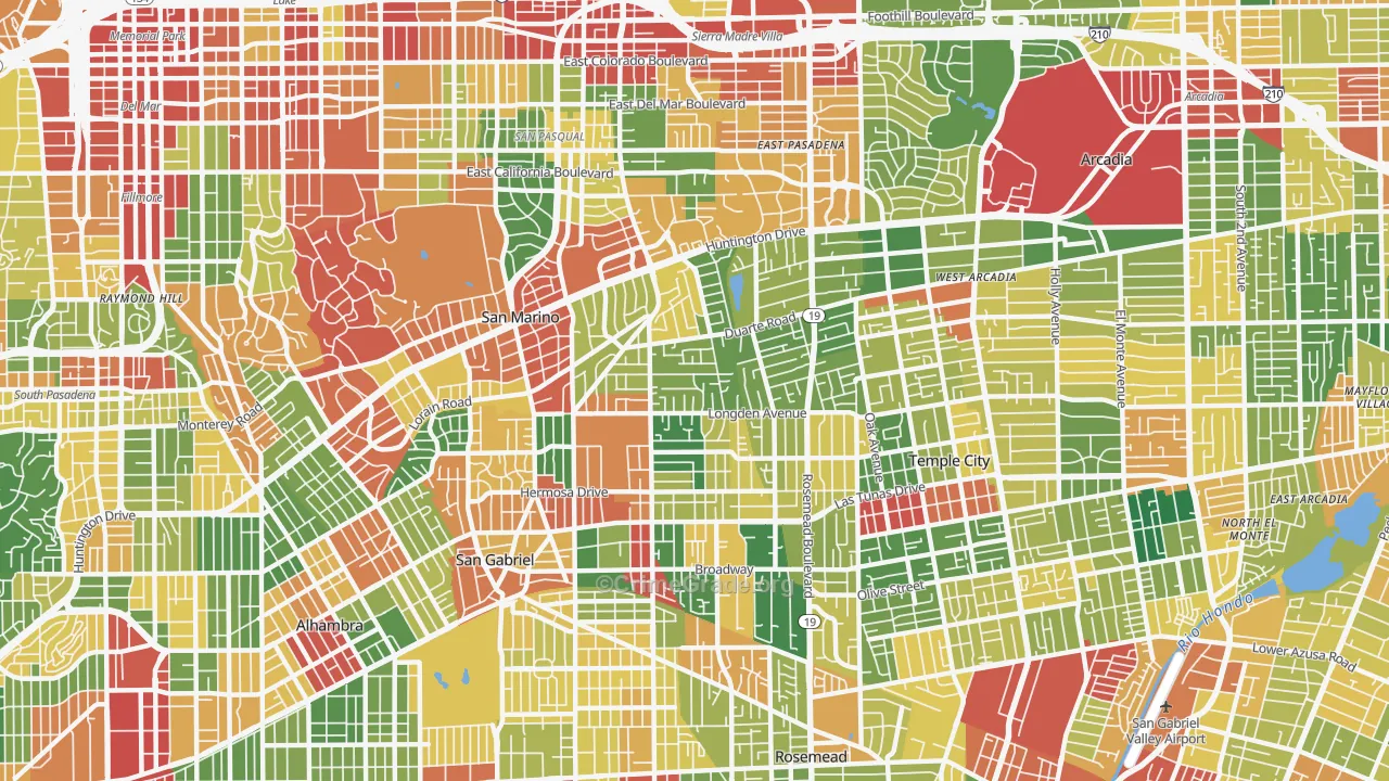 91775, CA Map of Theft Rates