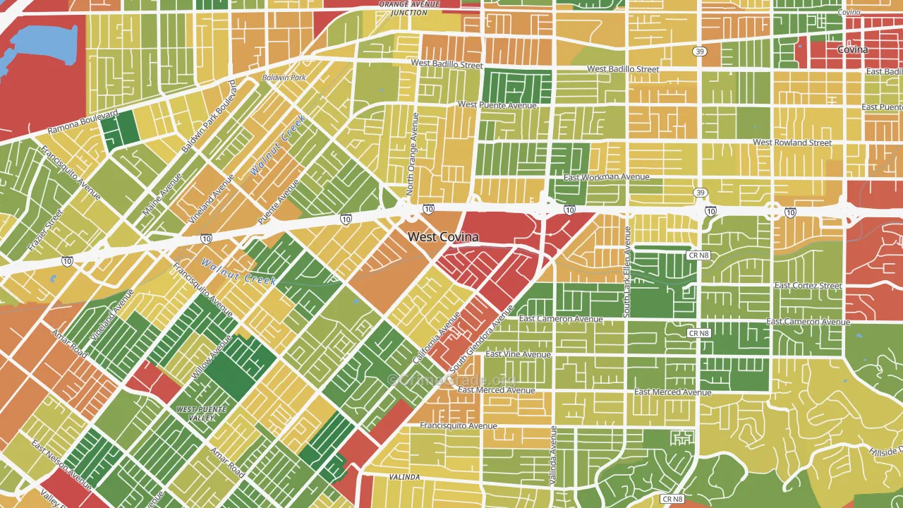 91790, CA Map of Theft Rates