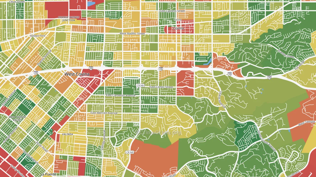 91791, CA Map of Theft Rates