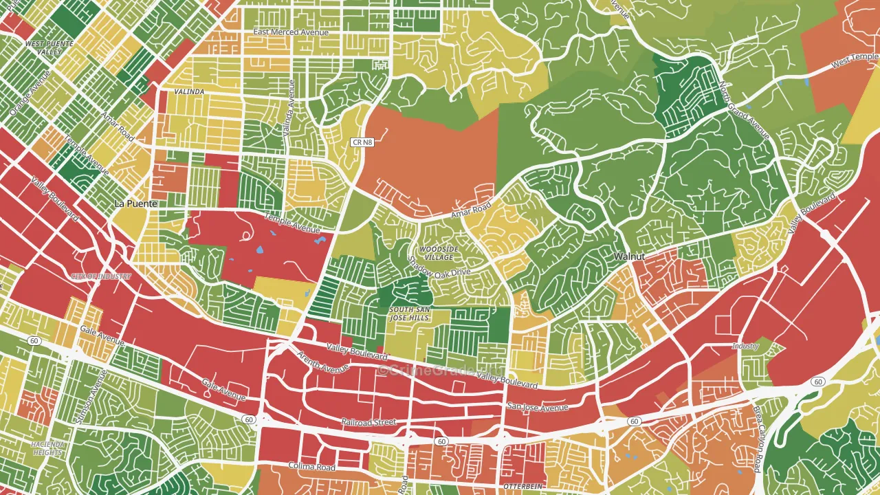 91792, CA Map of Theft Rates
