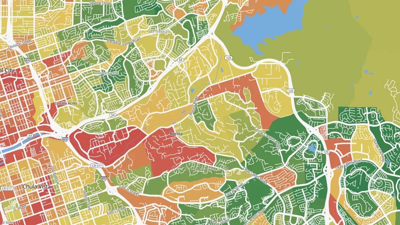 91902, CA Map of Theft Rates