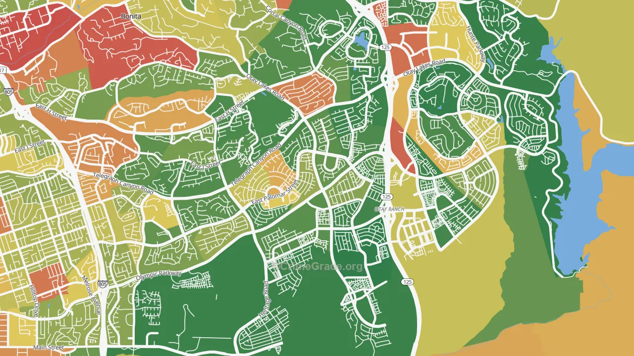 91913, CA Map of Theft Rates