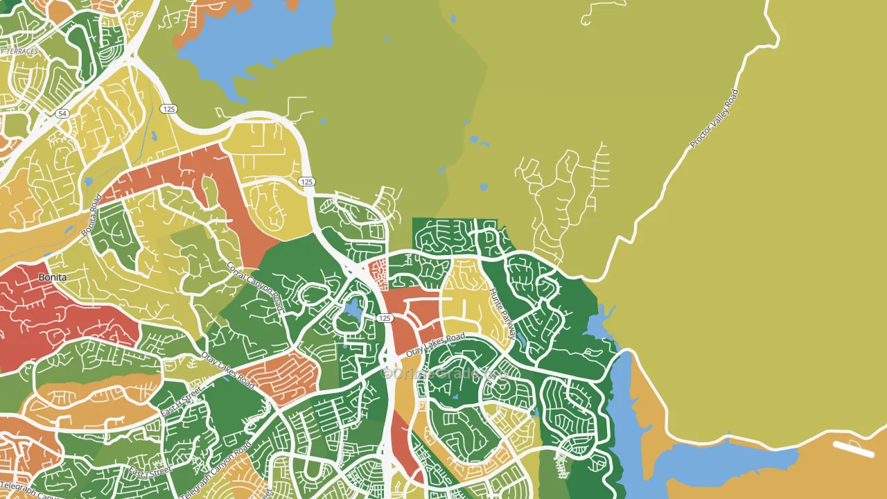 91914, CA Map of Theft Rates