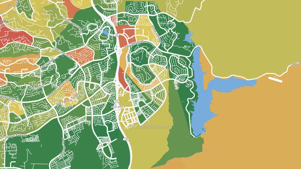 91915, CA Map of Theft Rates