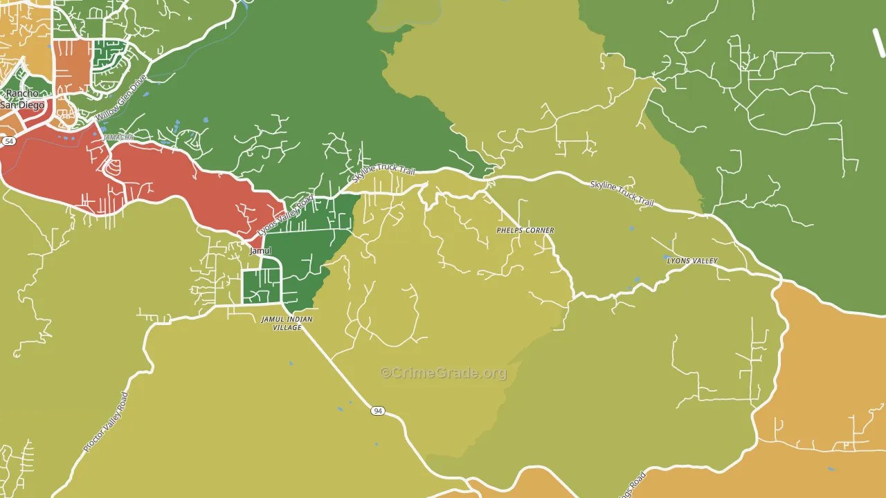 91935, CA Map of Theft Rates