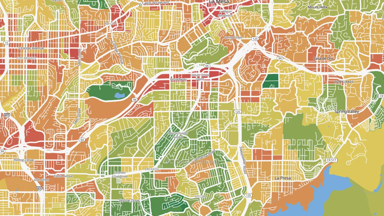 91945, CA Map of Theft Rates