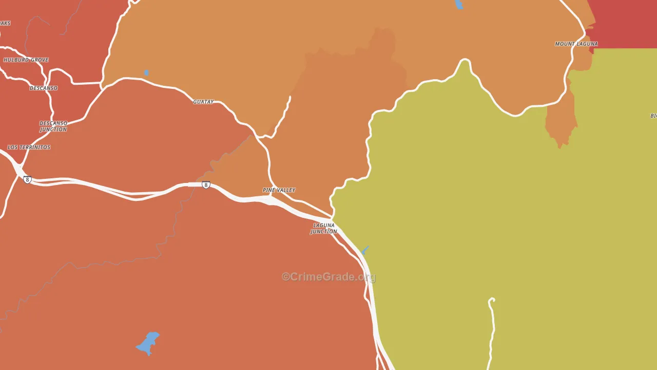 91962, CA Map of Theft Rates