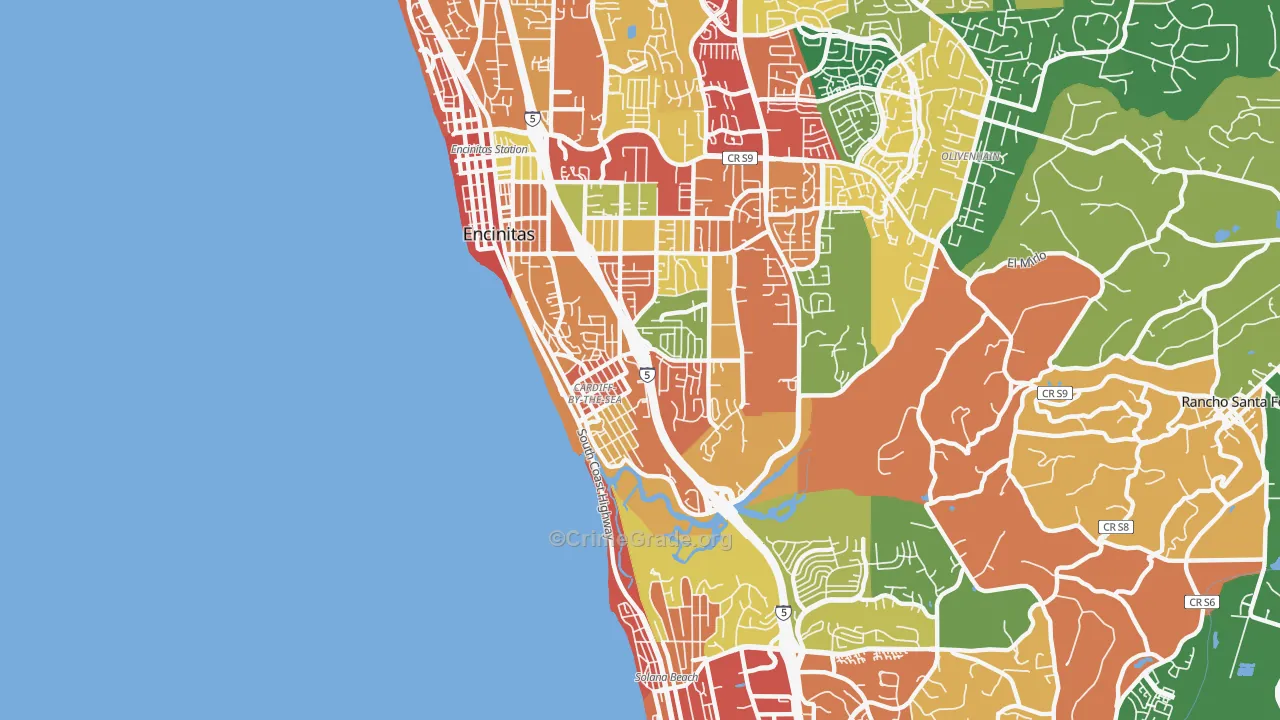 92007, CA Map of Theft Rates