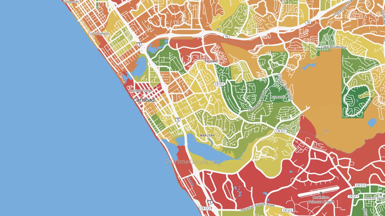 92008, CA Map of Theft Rates