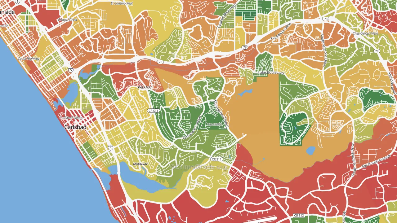 92010, CA Map of Theft Rates