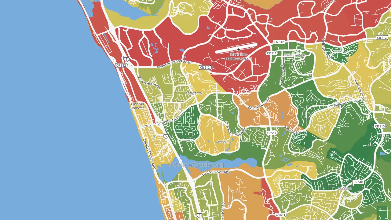 92011, CA Map of Theft Rates