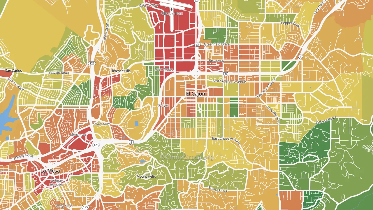 92020, CA Map of Theft Rates