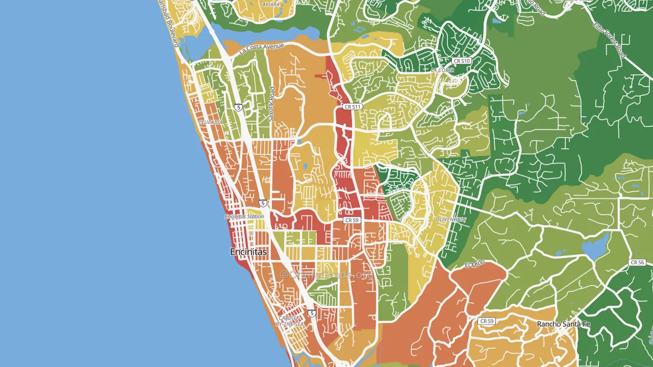 92024, CA Map of Theft Rates