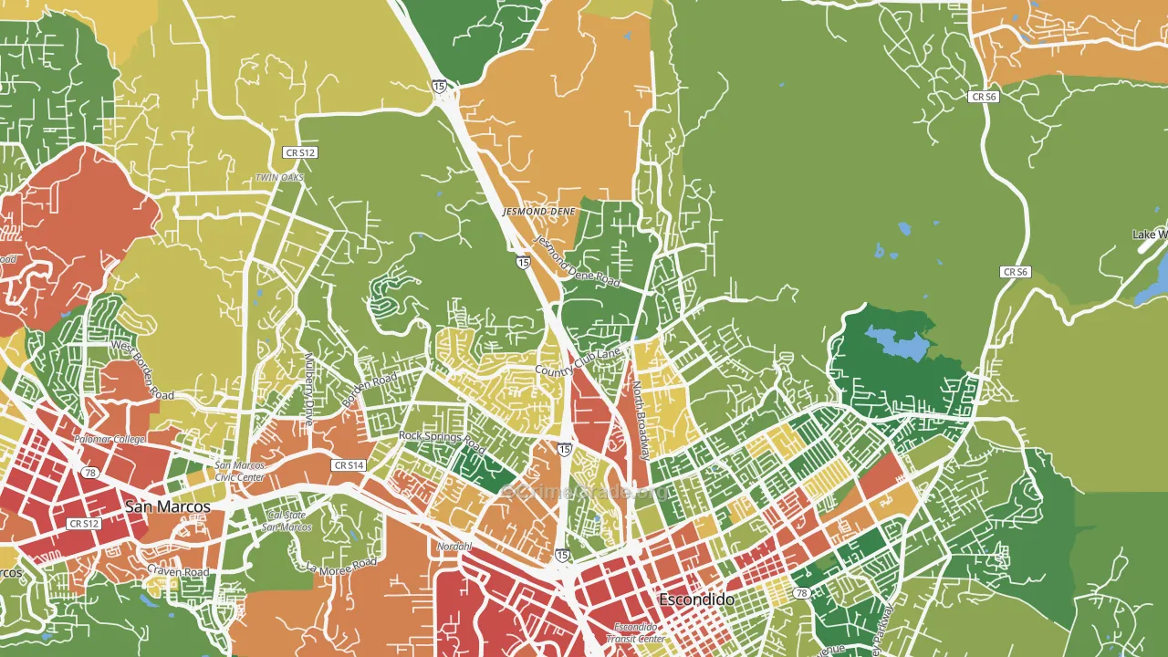 92026, CA Map of Theft Rates
