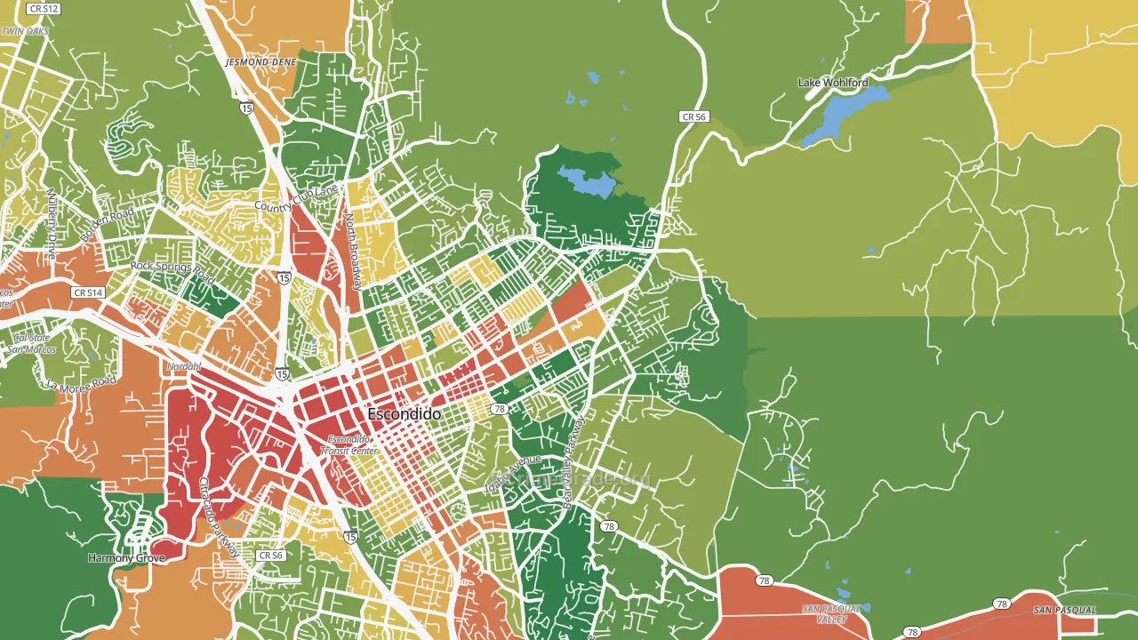 92027, CA Map of Theft Rates